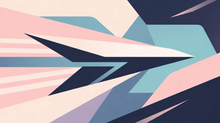 自动生成图片: Abstract geometric composition with overlapping shapes representing stealth, speed, and strategy, soft pastel colors, modern minimal style, professional game design concept illustration high quality illustration, detailed, 16:9