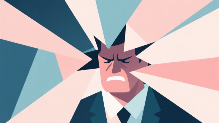 自动生成图片: Abstract geometric composition with overlapping shapes representing frustration and breakthrough, soft pastel colors, modern minimal style, professional business concept illustration high quality illustration, detailed, 16:9