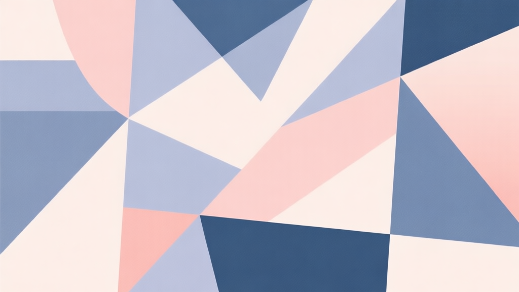 Abstract geometric composition with overlapping shapes, soft pastel colors, modern minimal style, professional business concept illustration high quality illustration, detailed, 16:9