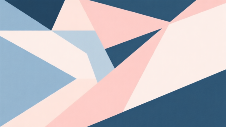 自动生成图片: Abstract geometric composition with overlapping shapes, soft pastel colors, modern minimal style, professional business concept illustration high quality illustration, detailed, 16:9