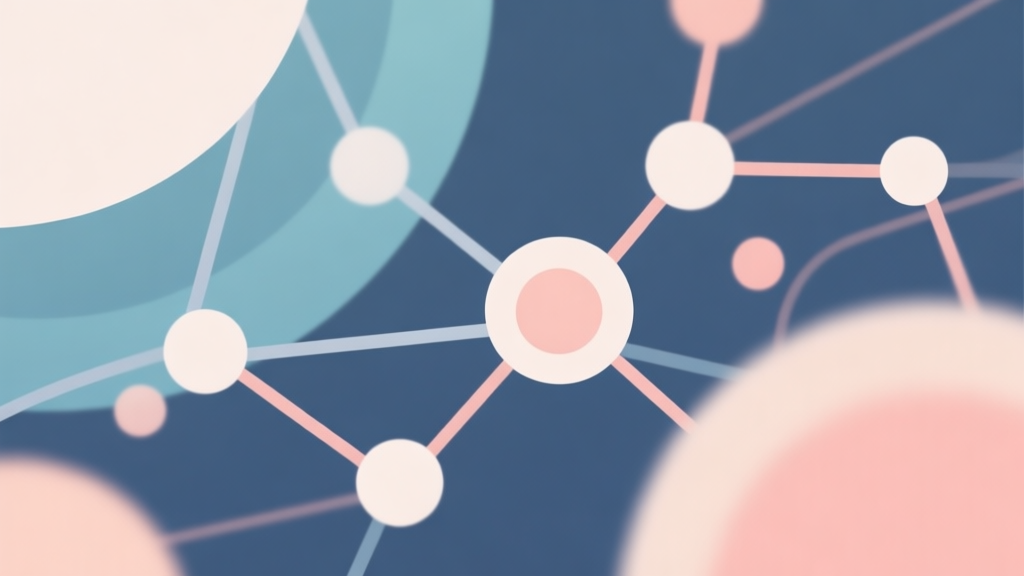 Abstract network nodes connected by lines, soft color scheme, clean minimal illustration, modern digital concept of movement and positioning in a game high quality illustration, detailed, 16:9