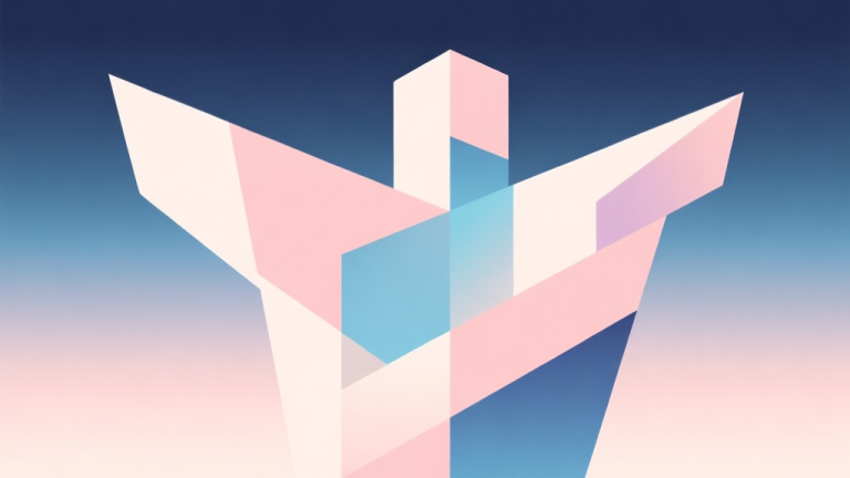 自动生成图片: Abstract geometric composition with overlapping shapes representing freedom and choice, soft pastel colors, modern minimal style, professional gaming concept illustration high quality illustration, detailed, 16:9